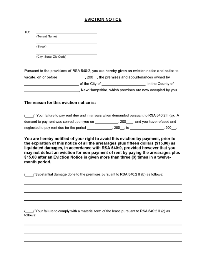Notice Of Eviction Letter Template from www.ezlandlordforms.com