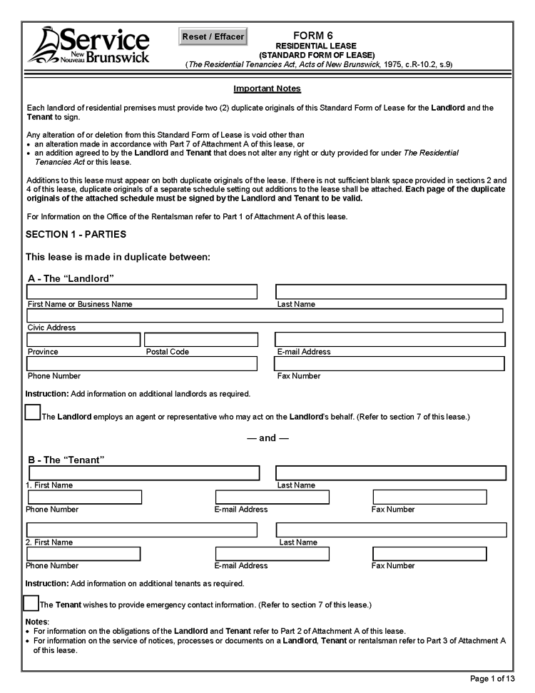 Residential Tenancy Agreement