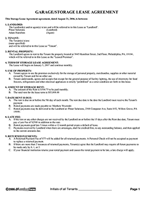 Garage / Storage Lease Agreement