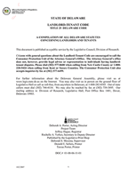 Delaware Landlord Tenant Code (Complete)