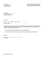 Late Utility Payment - Demand for Payment