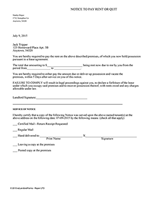 Notice to Pay Rent or Quit