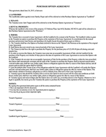 Lease Option Agreement / Lease Purchase Option