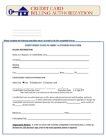 Credit Card Billing Authorization