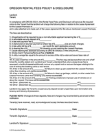 Oregon Rental Fees Disclosure