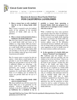 California Q&A regarding Family Daycare for Landlords