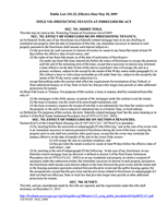 Protecting Tenants at Foreclosure Act of 2009
