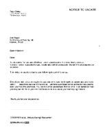 Notice to Vacate