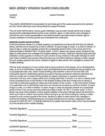 New Jersey Window Guard Disclosure