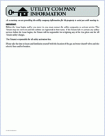 Utility Company Information Sheet