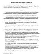 Property Management Agreement - Property Management Contract