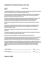 Pool/Hot Tub Addendum (Non-Community)