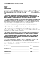Maryland Security Deposit Receipt