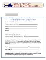 Direct Deposit Billing Authorization