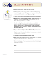 Lease Signing Tips - Rental Checklist
