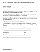 Amendment to Add Tenant