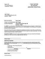 New Mexico 7 Day Notice to Vacate (2nd Violation)