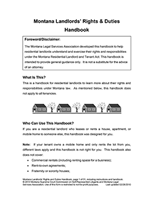 Montana Landlords’ Rights & Duties Handbook