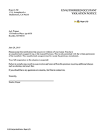 Unauthorized Occupant Violation Notice