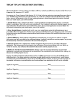 Texas Tenant Screening Criteria Disclosure
