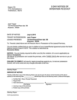 North Dakota Notice of Intention to Evict