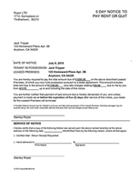 Arizona 5 Day Notice To Pay Rent or Quit