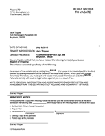 Maryland-Montgomery County Notice to Vacate for Cause