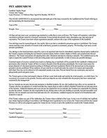 Tenant Pet Agreement