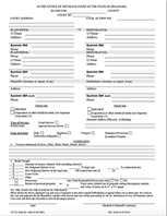 Delaware Court Civil Complaint