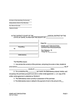 Idaho Complaint for Eviction 