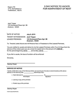 Louisiana 5 Day Notice To Vacate for Nonpayment of Rent