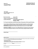 Vermont Termination of Tenancy (Illegal Activity)