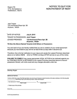 Wyoming Notice to Quit for Non-Payment of Rent