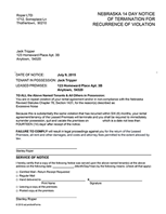 Nebraska 14 Day Notice of Termination