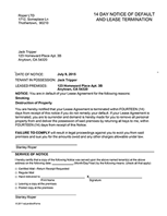 Arkansas 14 Day Notice of Default