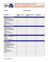 Move-In/Move-Out Walk-Through Checklist