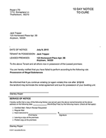 Hawaii 10 Day Notice to Cure 