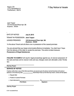 Florida 7 Day Notice to Vacate