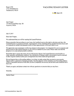 Vacating Tenant Notice