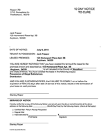 Illinois 10 Day Notice to Cure