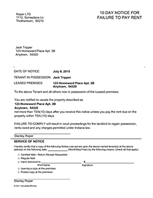 Indiana 10 Day Notice for Failure to Pay Rent