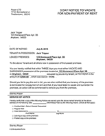 Kansas 3 Day Notice for Non-Payment of Rent