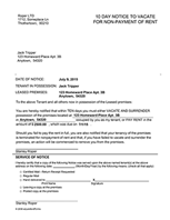 Kansas 10 Day Notice to Vacate for Non-Payment of Rent
