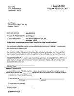 Kentucky 7 Day Notice to Pay Rent or Quit
