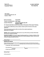 Kentucky 14 Day Notice to Vacate