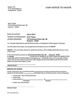 Texas Notice to Vacate for Unpaid Rent