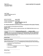 Texas 3 Day Notice to Vacate