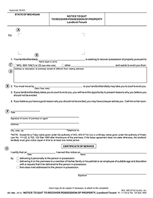 Michigan Notice to Quit -Termination of Tenancy