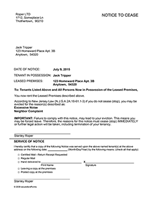 New Jersey Notice to Cease