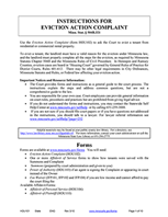 Minnesota Eviction Action Complaint Instructions